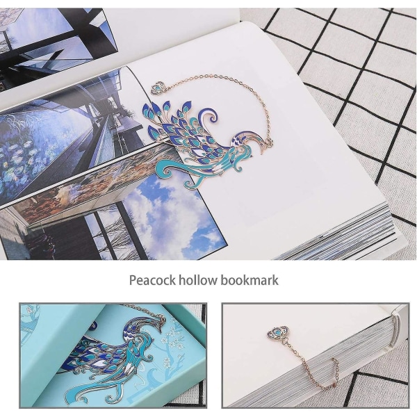 Peacock Bookmark Creative Bookmark Metal Page Clip Retro Classic Bookmark Student K