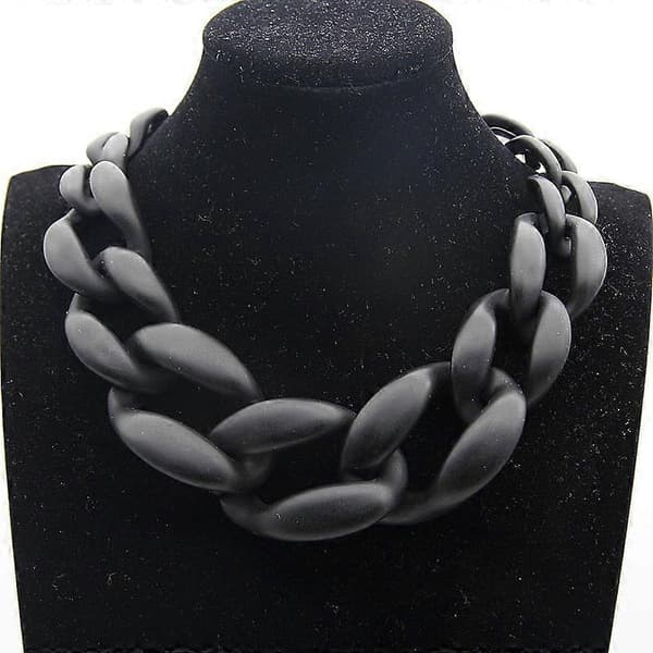 Vintage Resin Mistone Akryl Krage Tjock Choke Loop Statement Ltzchen Halsband Hänge