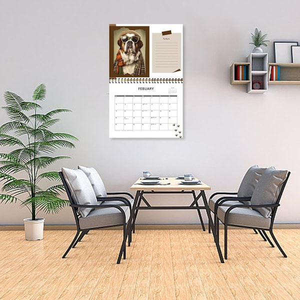 Hunde Kalender 2025, Stor Familie Planlægger & Daglig Organizer, Slank Tyk Stærkt Papir Sød Sjov Hunde Foto Kalender Til Hundeelsker, Venner