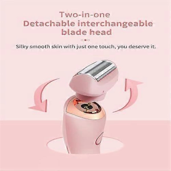Silk Guide Pro Rakhyvel, Vattentät Elektrisk Rakhyvel för Kvinnor, 2 i 1 Silk Glide Pro Rakapparat för Mjuk Rakning Pink
