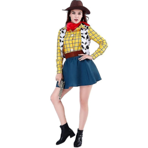 Cosplay Story Woody-asusetit Cowboy-joulumekko Unisex -sheriffin Halloween-karnevaalipukeutuminen Juhlalelu Lavaesitys Korkealaatuinen Women XL