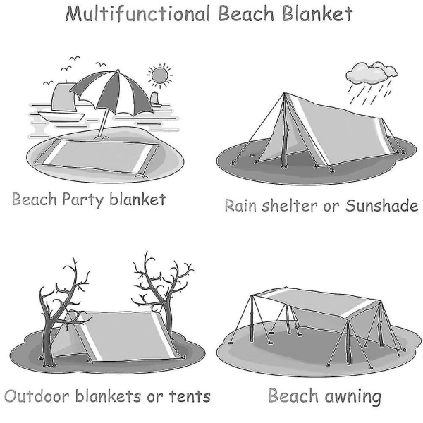 Camping Outdoor Picnic Mat Vedenpitävä Taitettava Tasku Rantamatto Beach Camping Picnic peitto