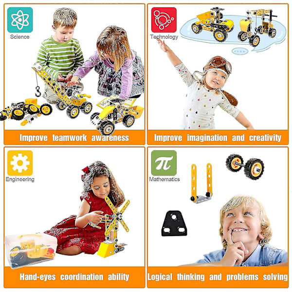 2023 Pedagogiska Byggleksaker Stem Learning Kit, Byggklossar För Förskollärare, Engineering Toys Kreativ Set Present För Pojkar Ålder 5 6 7 8 9 10