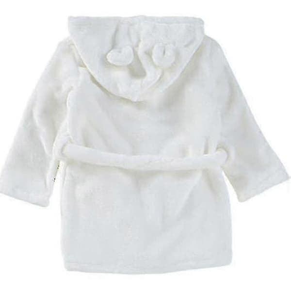 Ny Børne Vinter Bjørn Øre Flanel Badekåbe Pyjamas Hjemmetøj white 90cm