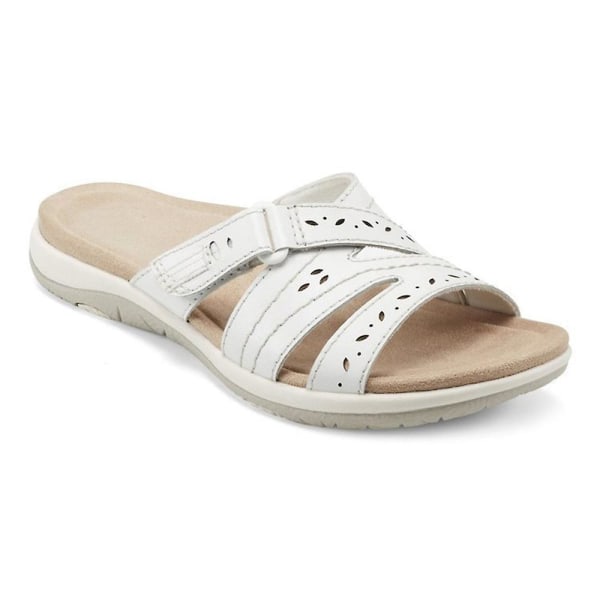 Damemote sandaler med åpen tå sommer strandsko tøfler White 36