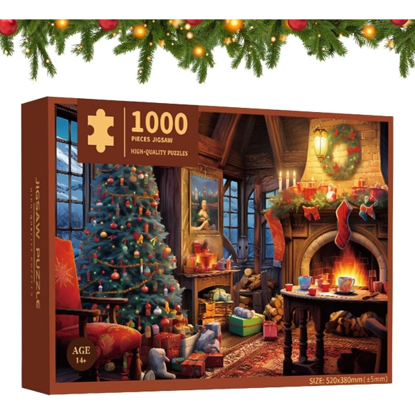 Adventspuslespill 1000 stk Julekalenderpuslespill Countdown Calendar Countdown Box Puslespill for voksne barn A