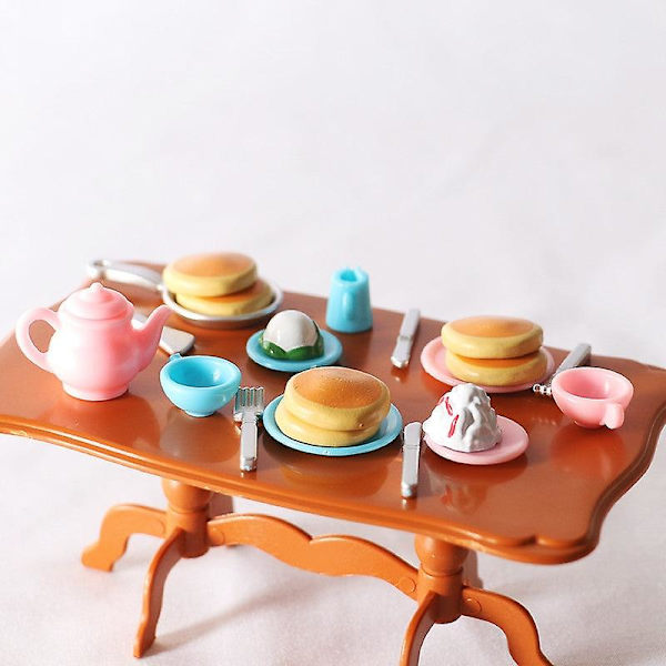 Miniatyr möbler leksak dockhus DIY dekoration tillbehör mini kök bröd frukost