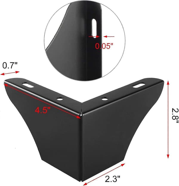 3 tommer metalmøbelben, sæt med 4, kraftige møbelfødder minimalistisk design sofa