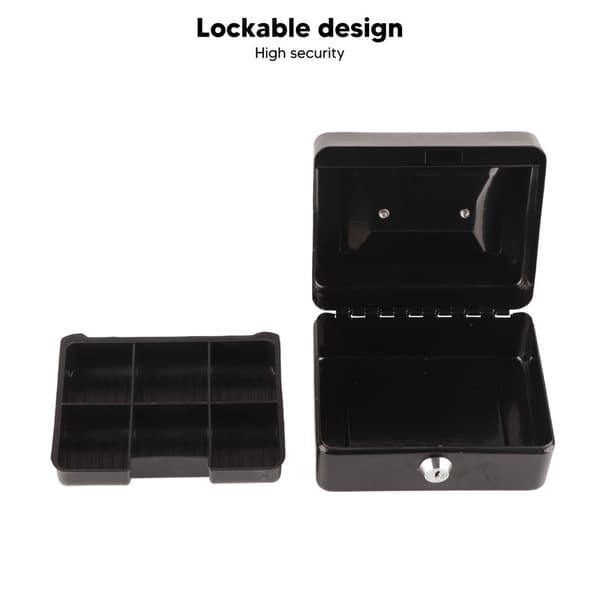 Portable Lockable Cash Box For Small Business, Multifunctional Storage Solution Keeps Important Items Safe With Durable Steel Construction