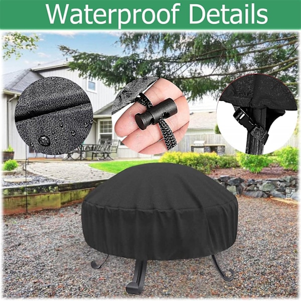 Robust 420D Oxford stof cirkulær ildstedsdæksel 85 * 40cm (diameter * højde)