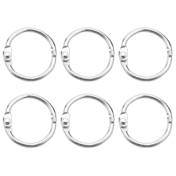 100 stk. løse bladbinderinge nøgleringe bogringe binderinge til scrapbog/album/håndværk Silver 25Mm