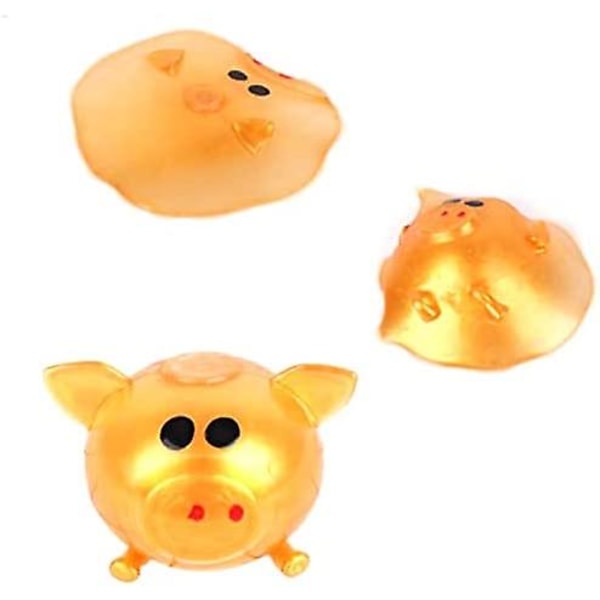 2 stk Splat Pigs Antistress Pig Splat Ball Stress Relief Gris Vann Ball Venting Sticky Pig Myk Pig Head Leker Funny Fidget Sensory Toy For Barn Voksne