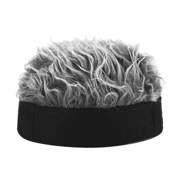 Herrehat Paryk Udendørs Vinter Skull Cap Uden Skygge Docker Hat Paryk Hat til Golf Black Gray