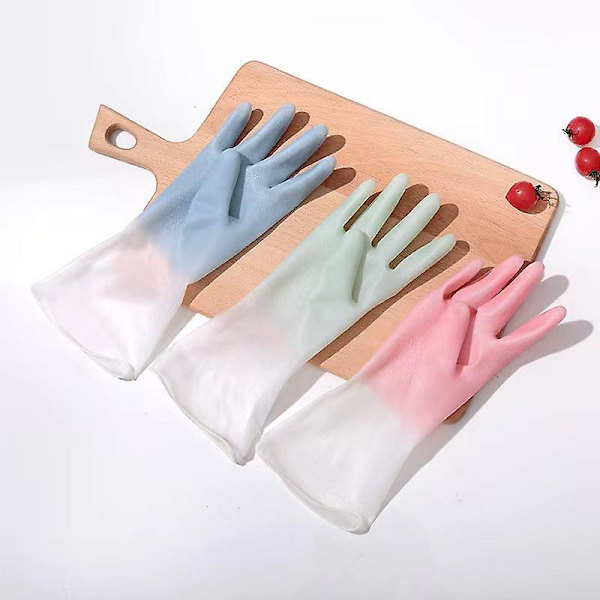Gummi rengøringshandsker latex tynde nbr handsker holdbare vandtætte fortykkede Sky blue L