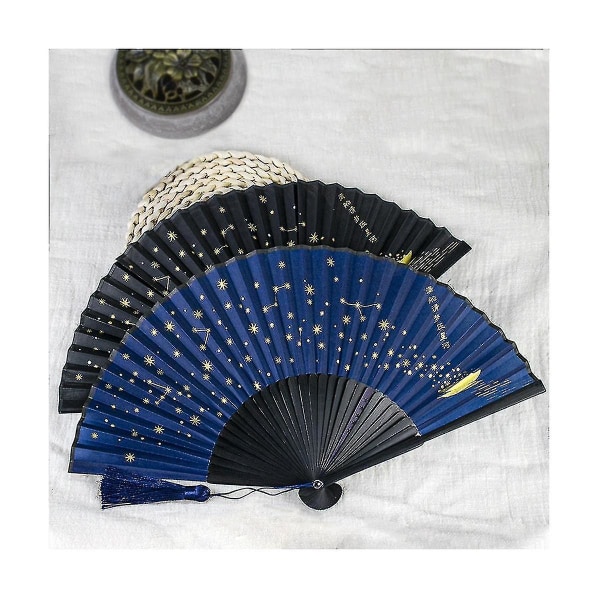 Ry Silk Folde Fan, Fa Bamboo Folde Hand Fan ()