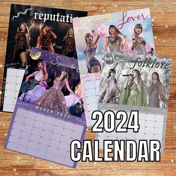Taylors 2024 Väggkalender, Swifte 2024 Väggkalender, Musikaffisch Taylors Poster Calendar Swifte Poster 2024 Kalenderpresent för musikälskare 2pcs