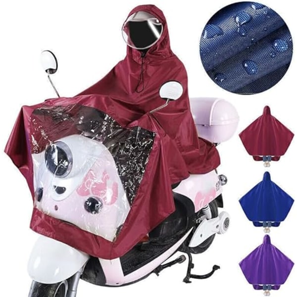 Multifunktionel Regnponcho Regnfrakke, Universal Vandtæt Cape Cover til El-scooter, Genanvendelig Regnbeskyttelse til Udendørs Aktiviteter Purple