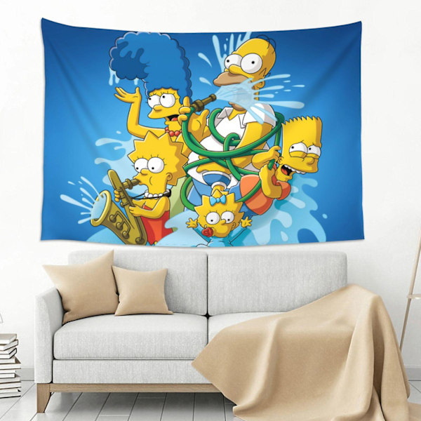 The Simpsons Vægtapet, Anime Tapisserier, Hippie Anime Poster Til Soveværelse, Sjove Æstetiske Værelsesdekorationer Flag, Væghængning Til Teen Piger Mænd Kollegieværelse 60x51in 152x130cm