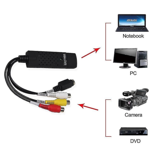 Usb Audio Video Capture Card, Video Grabber Vhs Vcr Tv Til Dvd Konverter