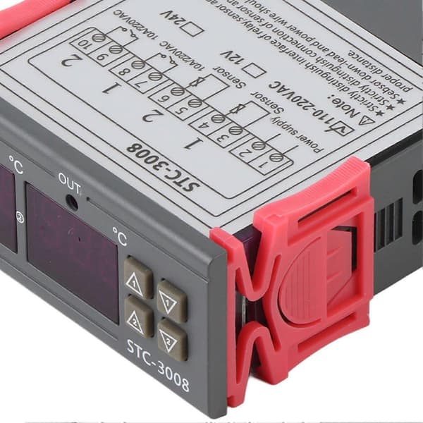 Dobbelt display dobbelt probe sensor temperatur termostat controller (110-220VAC)