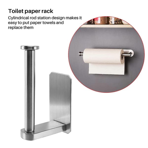 Selvklæbende toiletpapirholder - stativ uden boring, rustfrit stål