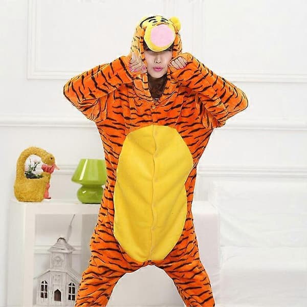 Nyhet Flanell Par Tecknad Djur Tigger Hel Pyjamas Hemmakläder Tigger M