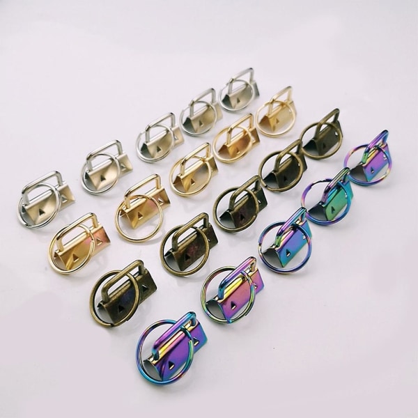 42 stk 6 farger 25 mm for nøkkelring maskinvare med splittringer håndleddsstropp nøkkelring klemme haleklips DIY-sett for bagasjearmbånd snorspenne tilbehør
