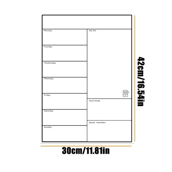 Magnetisk Whiteboard Kylskåp Mjuk Whiteboard Mobil Veckoplanerare