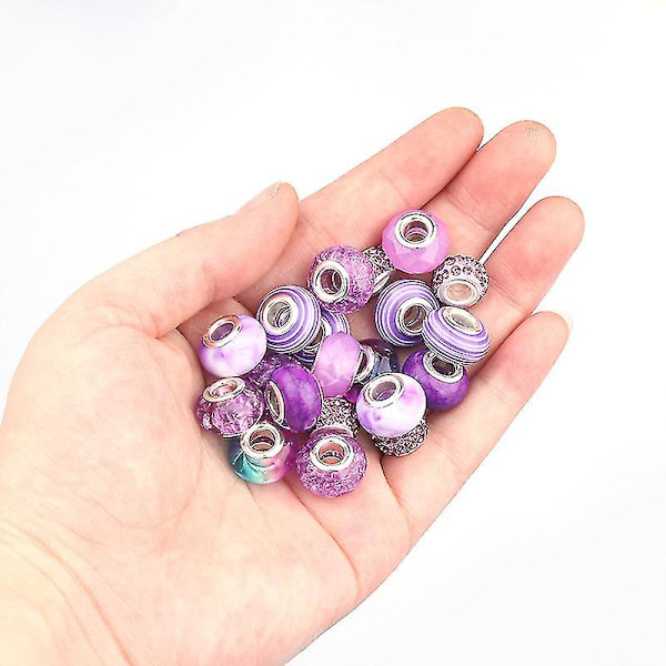 Smykkearmbåndssæt til piger Diy-perler til kunst- og håndværkssæt med 3 basiskæder PURPLE