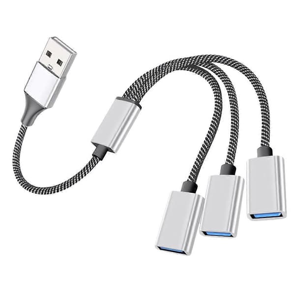 USB 1 til 3 Port Splitterkabel Bærbar 1 Han til 3 Hun USB Strømsplitter 3-vejs Splitter Hub USB Kabel