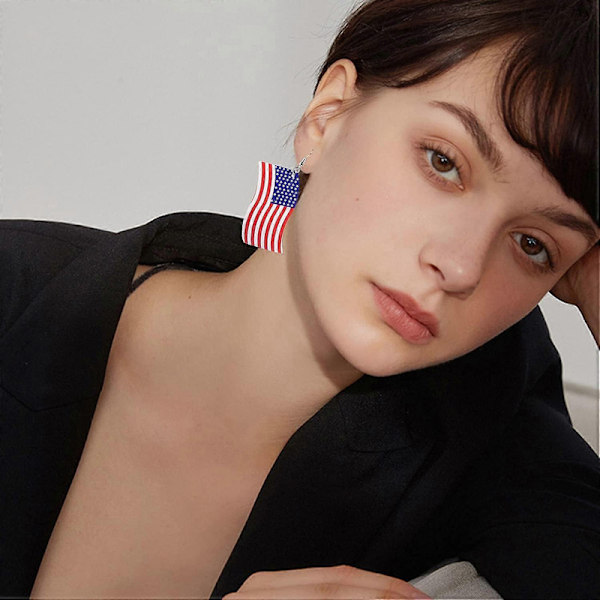 PU Rød Hvit Blå Amerikanske USA Flaggøredobber, USA Flaggøredobber 4. juli Uavhengighetsdag Gave 1