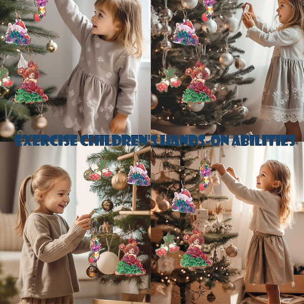 Julpyssel för tjejer, jul adventskalenderpresent 24 dagars Poke Art Juldekorationer Målning Kreativ punkteringsmålning