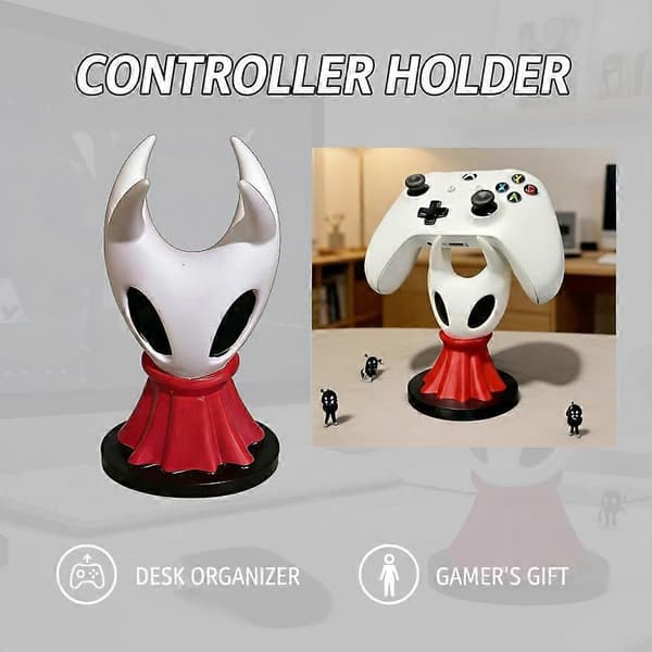 Hollow Knight Controller Stand - 3D-printet, Headsetholder, Gaming Skrivebordsorganisator