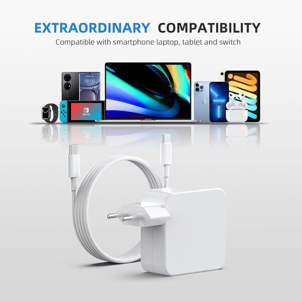 Lader for MacBook 2016 2017 2018 2019 2020 Pro 61W USB-C Strømadapter 61W