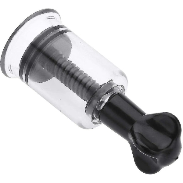 2 stk. brystvortesugere Roterende vakuumdreje sugekop Anti cellulite cupping massagekop til amning brystpumpe sort 3,0 cm