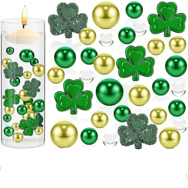 St. Patrick's Day Vase Filler Shamrocks Ornament For Vase Filler Flydende perler