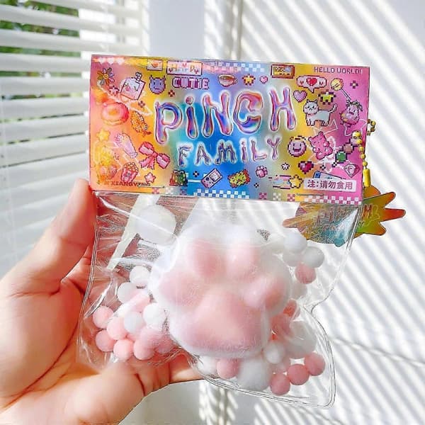 Taba Cat Squishy Squeeze Leksaker, Katt Tassar Mochi Squishy Stress Relief Squishies White