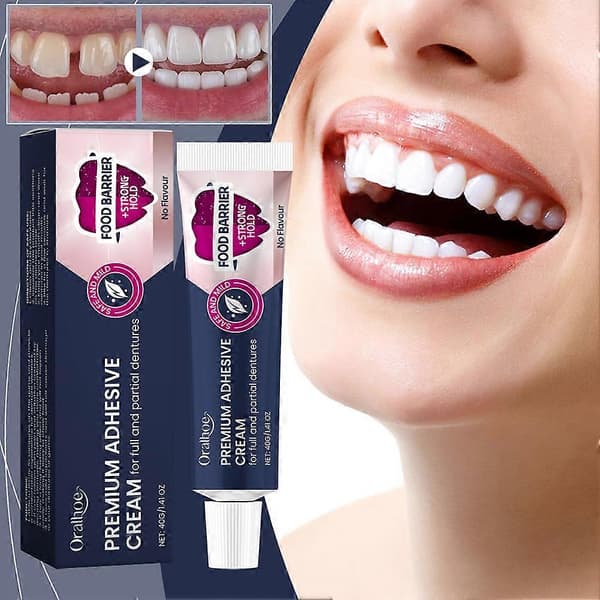 Super Grip Protese-Klæbemiddel Creme Vandtæt Protese-Klæbemiddel Creme til Delproteser 2pcs