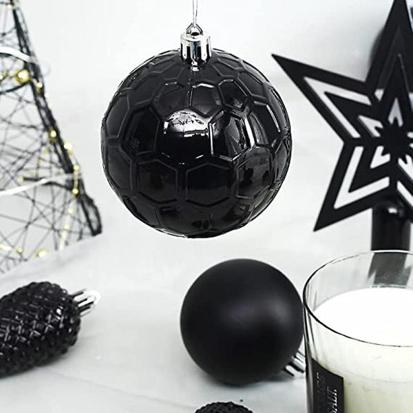 Sprängsäker julkulsprydnader Set Presentpaket för julgransdekoration (45 st) black