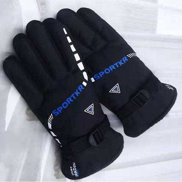 Herre vinter bomulds handsker fleece-foret tykk vinter skiløb ridning elbil Triangle red