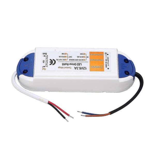 12V DC 72W LED strømforsyningsdriver 6.3A til LED lysstrimler og pærer