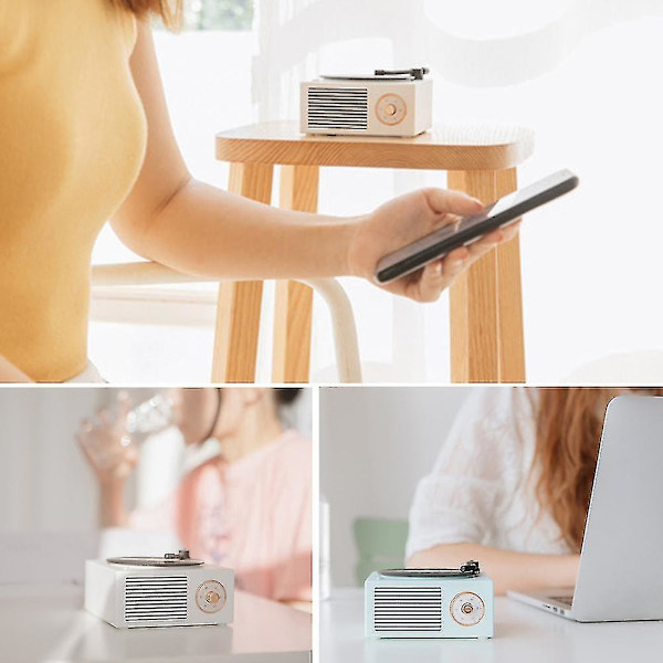 Mini Retro Vinyylilevy Langaton Bluetooth-yhteensopiva Kaiutin Nuppisäädin Aux Musiikkisoitin