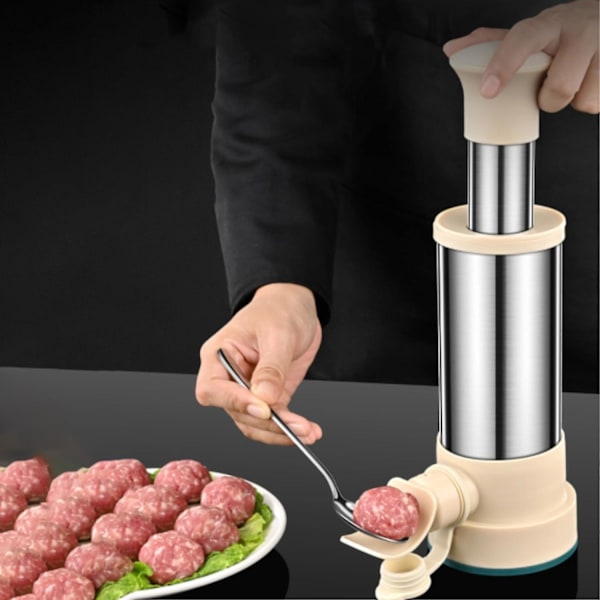 Pølsefylder Manuel Pølseproducent, Rustfrit Stål Kød Fyld Pølse Fyldtragt Rør Pølse Fyldværktøj Med 4 Dysse 1 Set
