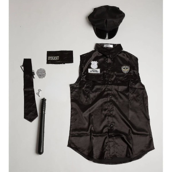 Adult America U.S. Police Dirty Cop Officer Costume - Umorden Halloween Fancy Cosplay tøj til mænd