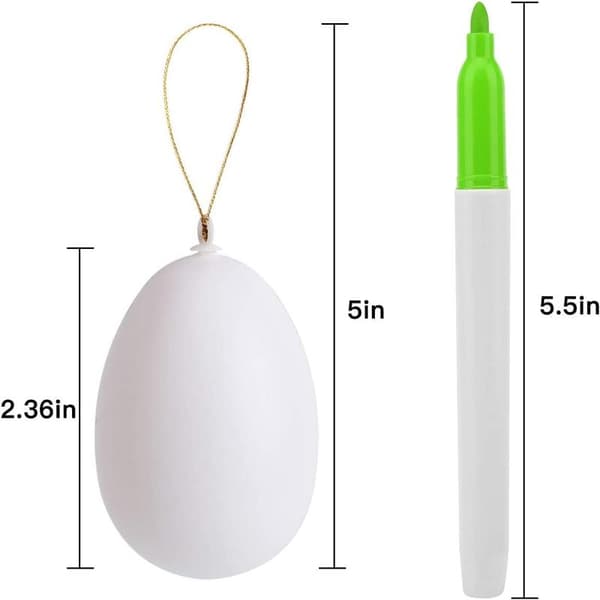 72 hvite tomme påskeegg med 8 penner