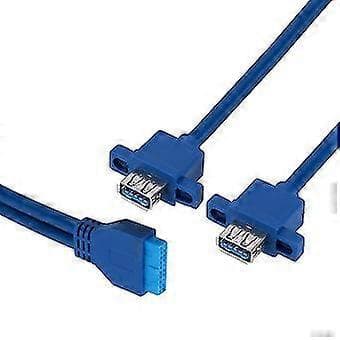 0,5 m USB3.0 19PIN til 2AF Frontpanelkabel for hovedkort med skruehull