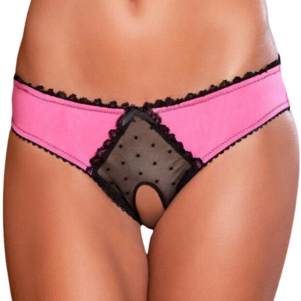 Dametrusser Åbent Skridtløst Undertøj Trusser Knickers G-streng Strings Rose Red 2XL