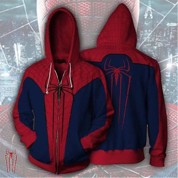 Aikuisten 3D-tulostetut Spider-Man -hupparit, takit, hupulliset neuleet, cosplay-asu M