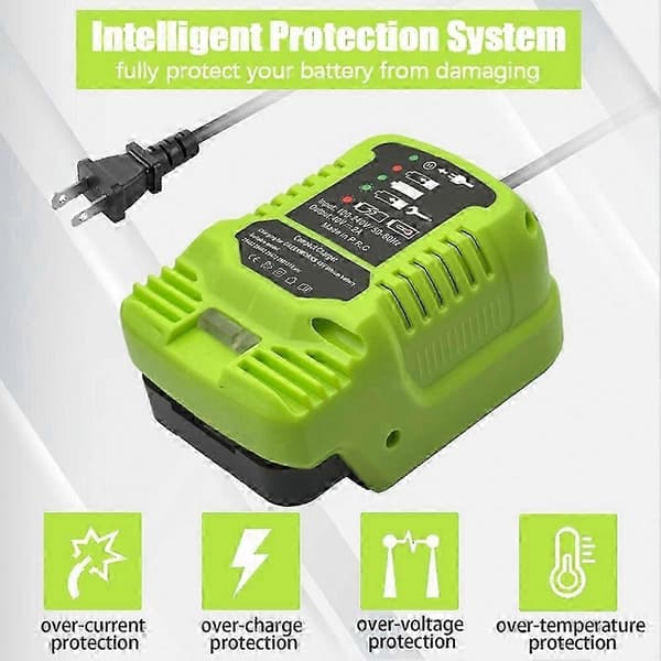 100-240V Smart Mini Hurtiglader for Greenworks 40V Litiumbatteri US-plugg