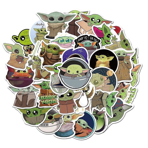 50 stk Manlodar Baby Yoda Stickers Tralle Bagasje Vanntette Stickers